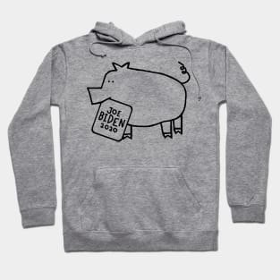 Cute Pig with Joe Biden 2020 Sign Outline Hoodie